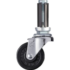 【4202EU-R50】ハンマー パイプ差込み旋回式ゴム車輪 50mm φ19～21用