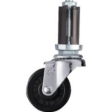 【4203EU-R50】ハンマー パイプ差込み旋回式ゴム車輪 50mm φ22～24用