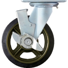 【519BPS-CR200】ハンマー 重荷重用旋回式ゴム車輪(イモノホイール・ラジアルボールベアリング)200mm SP付