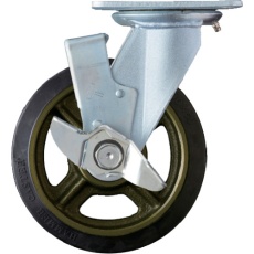 【519HPS-CR200】ハンマー 重荷重用旋回式ゴム車(イモノホイール・ラジアルボールベアリング)200mm SP付