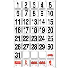 【316012】緑十字 日付マグネットセット(ホワイトボード用) 1～31他・40枚 MGW-30 27mm角