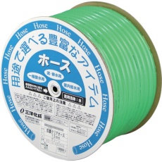 【KC-15195D50G】サンヨー 抗菌クリアーホース 15×19.5 グリーン 50mドラム巻