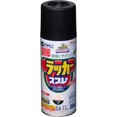 【568045】アサヒペン アスペンラッカースプレー300ml つや消し黒