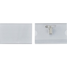 【301115】緑十字 名刺型名札(ハードケース) NF-20 内寸56×91mm 5個組 両用クリップ付