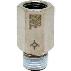 【CVPF02-02B】PISCO チェックバルブ ブッシュ 弁体樹脂タイプ おねじ側出力