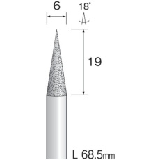 【AD3255】Minimo 電着ダイヤモンドバー#120 Φ6 刃長19mm