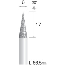 【AD3256】Minimo 電着ダイヤモンドバー#120 Φ6 刃長17mm