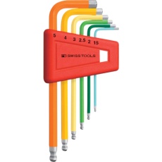 【212H-5RB】PBスイスツールズ ボール付六角棒レンチセット(レインボー)(パックナシ)