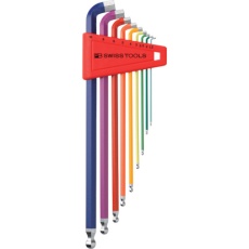 【2212LH-10RB】PBスイスツールズ ショートヘッド六角9本セット(レインボー)(パックナシ)
