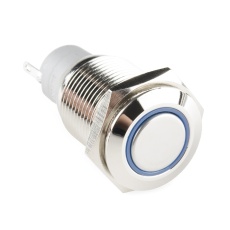 【COM-13399】金属製プッシュボタン-モーメンタリー(16mm/青)
