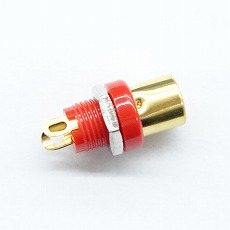 【MR-699G-0】RCA絶縁ジャック(パネル取付タイプ)赤