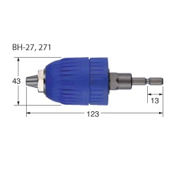 【BH-27113mm】ドリルチャック(キーレス)