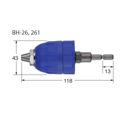 【BH-261】ドリルチャック(キーレスタイプ)