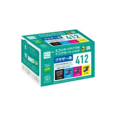 【ECI-BR412-4P】ブラザー用リサイクルインクカートリッジ LC412Y互換 4色パック