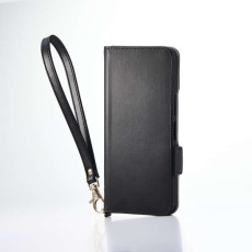 【PM-K251PLFY4BK】BASIO active3 ソフトレザーケース 磁石付 耐衝撃 ハンドストラップ付