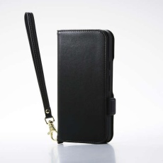 【PM-P251PLFY4BK】Google Pixel 9a ソフトレザーケース 磁石付 耐衝撃 ハンドストラップ付