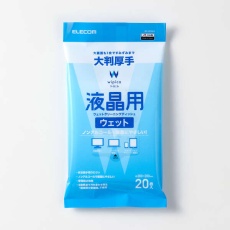 【WC-DP20LH】液晶用ウェットクリーニングティッシュ/大判厚手/20枚入