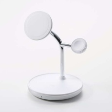 【W-MS07WH】3in1ワイヤレス充電スタンドwith MagSafe(15W+5W＋AppleWatch)