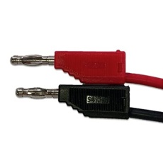 【S410-4-0.5RK2】スタック可能両端バナナプラグ(端子4mm リード長50cm 2本ずつ)