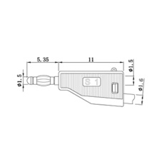 【S1K1】スタック可能バナナプラグ ブラック(端子1.5mm 表面素材PP)