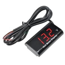 【WDCV-24red】DC8-24V IPX6 防水 LEDデジタル電圧計 レッド