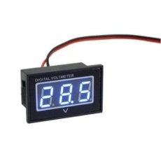 【WDCV-40blue】防水機能付きLEDデジタル電圧計 ブルー