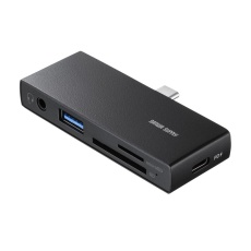 【ADR-5TCSDP3BK】USB 5Gbps Type-C カードリーダー(USB 2ポート搭載)