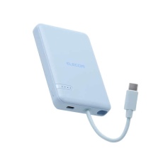 【DE-C62-5000BU】USB Type-C(TM)ケーブル一体モバイルバッテリー(5000mAh/12W)