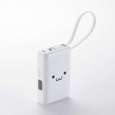 【DE-C71L-10000WF】ケーブル一体型モバイルバッテリー(10000mAh/30W)