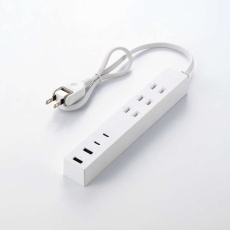 【T-U08-3A2C205WH】USBタップ/USB-C×2/USB-A×2/AC×3/27W/0.5m/ホワイト