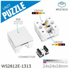 【M5STACK-U193】M5Stack用パズルユニット(8×8 RGB LEDマトリクス)