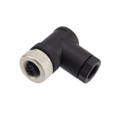 【132-095】メス 産業用丸形コネクタ、4極、M12、ケーブル