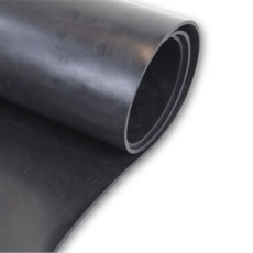 【205-497】ゴムシート 黒、10m x 5mm x 1.4m