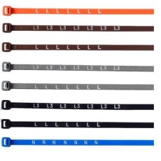 【278-123】フェーズマーキングケーブルタイ 200mm x 4.8 mm 燈 ナイロン 66 100 個入り(100個入り)