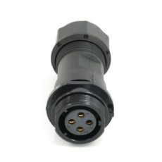 【304-506】メス 産業用丸形コネクタ、4極、SP17、インライン