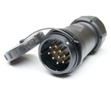 【304-516】オス 産業用丸形コネクタ、10極、SP29、インライン