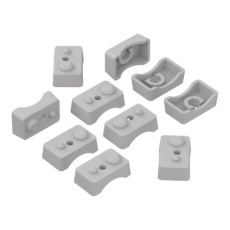 【360-035】DINレール取り付けブラケット ポール取り付けブラケット ABS樹脂 ライトグレー 13mm x 31.75mm x 19.7mm(10個入り)