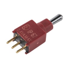 【401-696】トグルスイッチ、On-Off-On、SPDT、400 mA @ 20 V dc、PCB