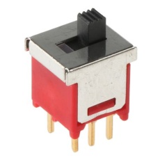 【429-509】スライドスイッチ、2回路 2接点、400 mA @ 20 V、PCBマウント