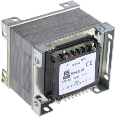 【504-010】シャーシ取り付け電源トランス 1次:230V ac 2次:4.5V ac 87% 電力:240VA 6Ω