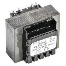 【504-381】基板実装用トランス 一次側:115V ac 230V ac 二次側:6V ac 定格電力:3VA 出力数:2