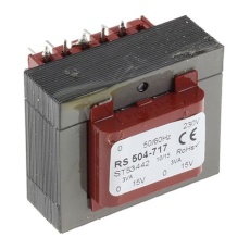 【504-717】基板実装用トランス 一次側:230V ac 二次側:15V ac 定格電力:6VA 出力数:2