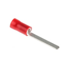 【534-294】圧着ブレード端子 絶縁 刃長さ17.6mm 刃幅2.5mm 赤 アンシュラウド、22AWG → 16AWG
