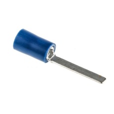 【534-654】圧着ブレード端子 絶縁 刃長さ18.1mm 刃幅2.5mm 青 アンシュラウド、16AWG → 14AWG