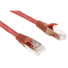 【557-430】Cat6 イーサネットケーブル、RJ45-RJ45、10m、赤、F/UTP