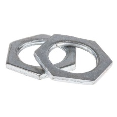 【621-118】ケーブルグランドロックナット、銀、材質:スチール、ネジ径:M20