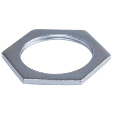 【621-130】ケーブルグランドロックナット、銀、材質:スチール、ネジ径:M32