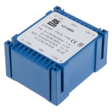 【121-3855】基板実装用トランス 一次側:115 → 230V ac 二次側:2 x 12V ac 定格電力:30VA 出力数:2