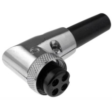 【125-1078】メス 丸型コネクタ、4極、ミニチュア、ケーブルマウント