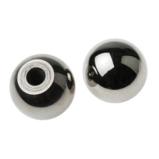 【144-3639】つまみノブ ボール、4 mm 直径:16mm シルバー(2個入り)